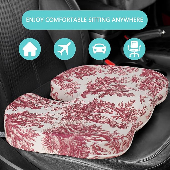Tailbone Pain Relief Cushion, Memory Foam Seat Cushion for Pressure Relief Coccyx Cushion for Sciatica Pain Ergonomic Seat Cushion for Office Desk Chair