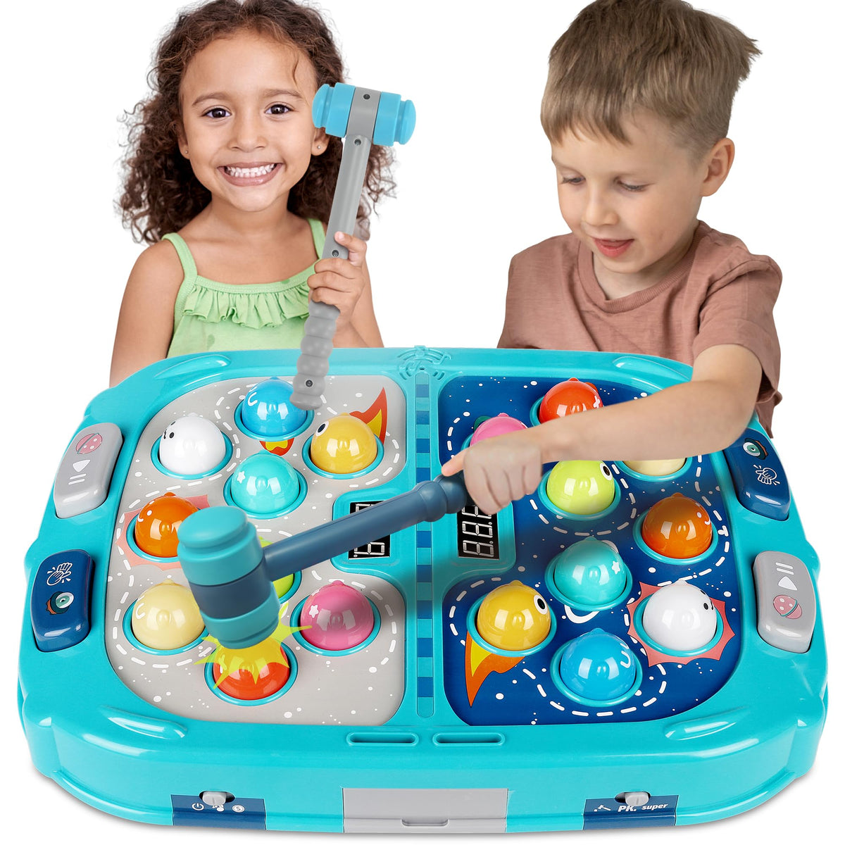 Hammering Pounding Game for Toddlers, Toys for 3+ Year Old Boys, Interactive Pounding Toy for Kids, 9 Speeds for Beginners/The Skilled/Experts to Challenge, 11x15Inch Pounding Toy with Sound and Light