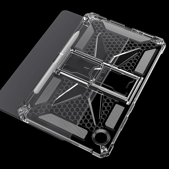 Clear Case for Samsung Galaxy Tab A11 8.7 2025 with Pencil Holder/Kickstand Soft TPU with Reinforced Corners‌ Shockproof Impact Resistant - Clear