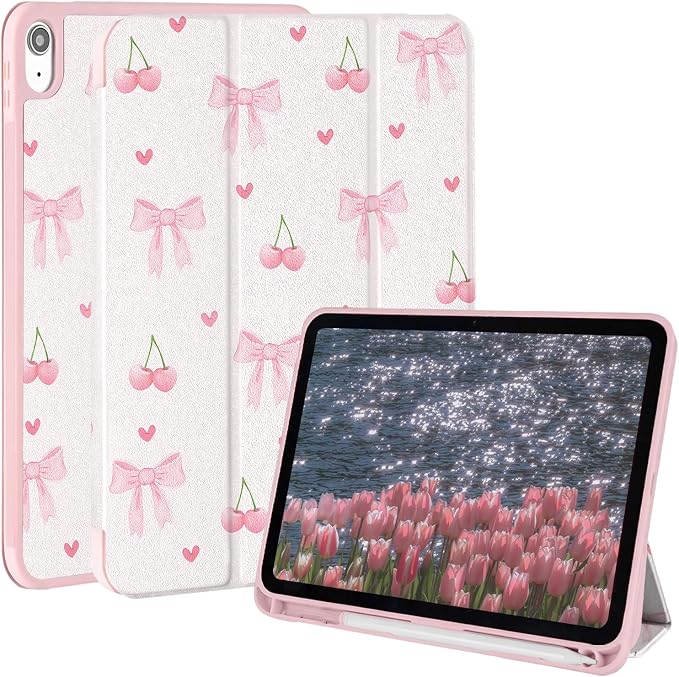 Case for iPad 9th/ 8th/ 7th Generation Case 10.2&amp10.5 Inch (2021/2020/2019 Release) Slim Lightweight Soft Trifold Back Cover with Pencil Holder &amp Auto Sleep/Wake CoverBeige Checkered