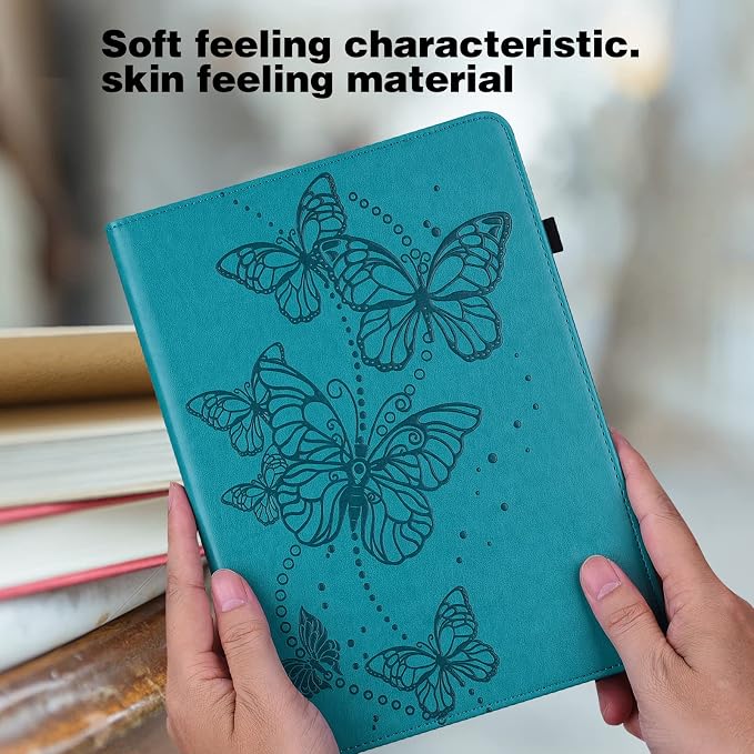 Case for Samsung Galaxy Tab A 10.1 2016 (No S Pen Version)Butterfly PU Leather Folio Flip Stand Case 10.1 Inch (SM-T580/T585/T587) - Blue