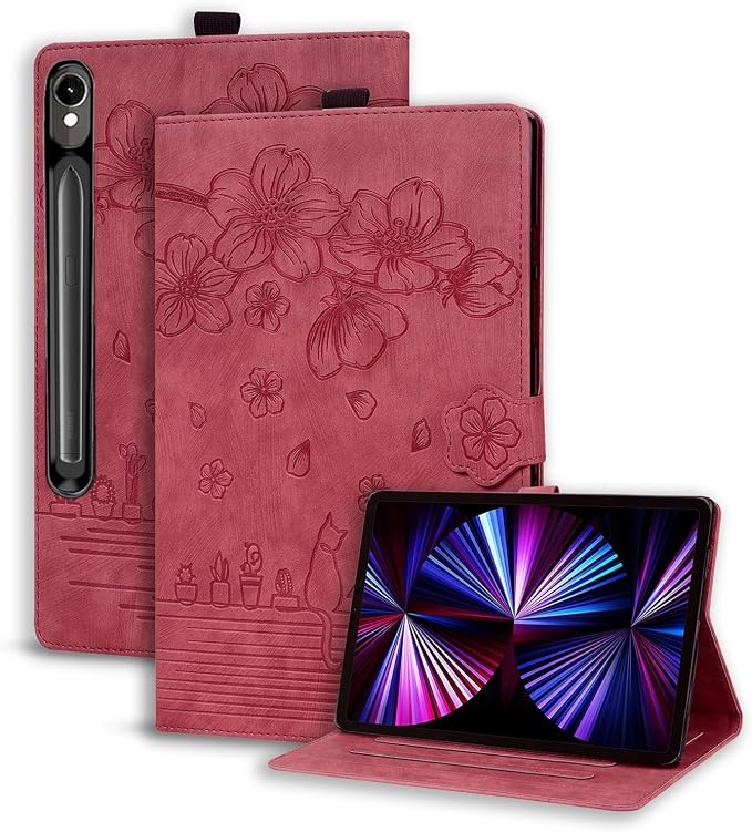 Case for Honor MagicPad 3 Pro 12.3 12.3 2026Multi-Angle Viewing PU Leather Folio Stand Cover with Pencil HolderShockproof Protective Case for Honor MagicPad 3 Pro 12.3 2026Rose Red