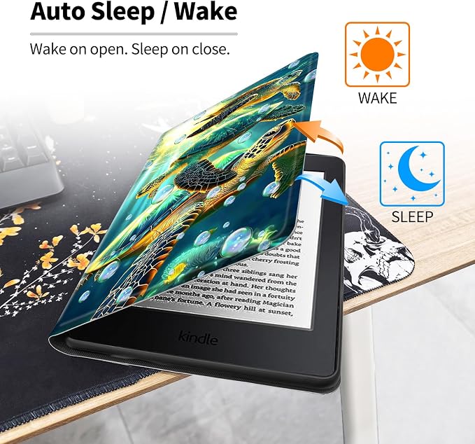 Case for All-New 7 Kindle Paperwhite 12th Gen 2024 &amp Kindle Colorsoft Signature EditionPU Leather Cover with Auto Sleep Wake FeatureAmerican Flag Eagle