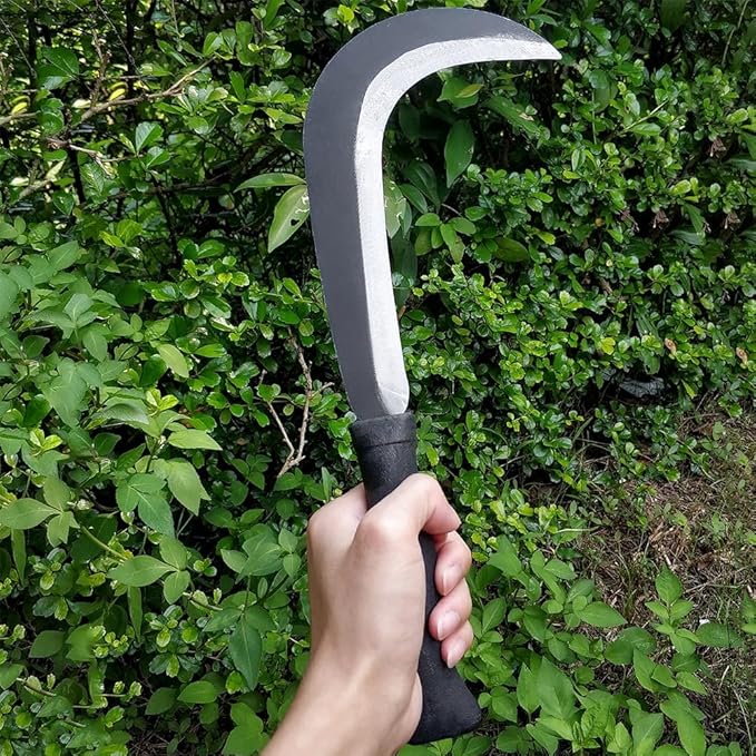 Sickle Machete for Yard Work Machetes for Cutting Trees Billhook Brush Clearing Sickle Garden Tool Brush Axe Harvest Knife Heavy Duty Machete Sickle for Gardening Sickle Machete Camping Farming