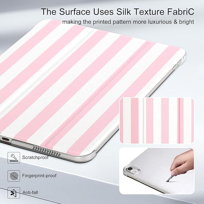 for iPad Air 11-inch M4 2026 M3 2025 M2 2024 iPad Air 5th 2022 / 4th Gen 2020 10.9-inch Slim Foldable Stand Hard PC Translucent Back Shell Smart Cover - [Auto Wake/Sleep]-Black Polka dots