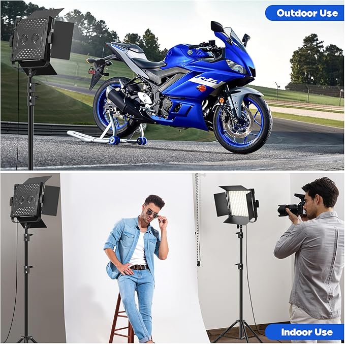 Photography Video Lighting Kit, Upgraded Bi-Color LED Video Studio Lights with Dimmable 2500k~8500k and 79" Light Stand for Camera Photo Recording Filming Stage Shooting Streaming YouTube TikTok