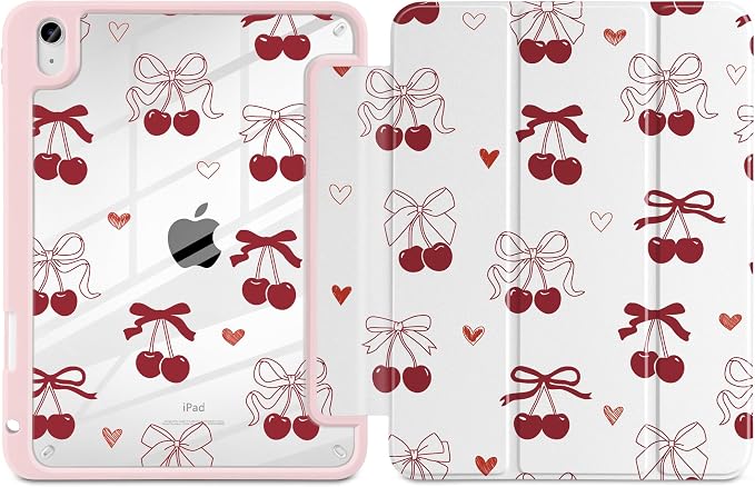 Case for iPad (A16) 11th Generation 11 inch 2025 /iPad 10th Gen 10.9 2022 - Aesthetic Cute Preppy Design Trifold Cover with Soft TPU Bumper Clear Back Auto Sleep/Wake Waves