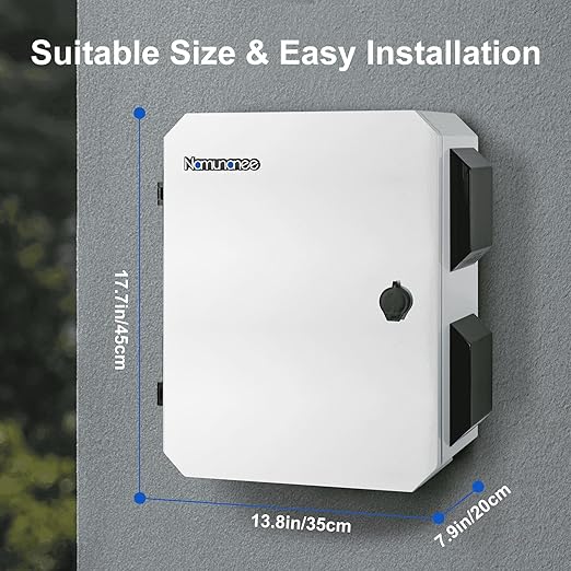 Outdoor Electrical Box, Cold-Rolled Steel Plate, Aluminum Alloy Back Beam, One-Piece Ventilation Design, IP65 Waterproof, Wall/Pole Mounted (17.7" x 13.8" x 7.9")