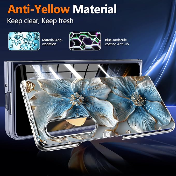 for Galaxy Z Fold4 CaseBuilt-in Magnet CircleWireless Charging | Military-Grade Shockproof case Cover for Samsung Galaxy Z Fold4Anagallis