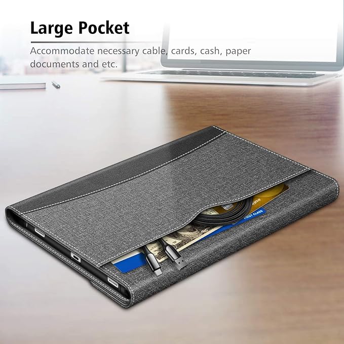 Fintie Portfolio Case for Samsung Galaxy Tab S8/Tab S7 11 Inch | Multiple Angles Business Cover with Pocket Built-in S Pen Holder Auto Sleep/Wake Dreamy Marble