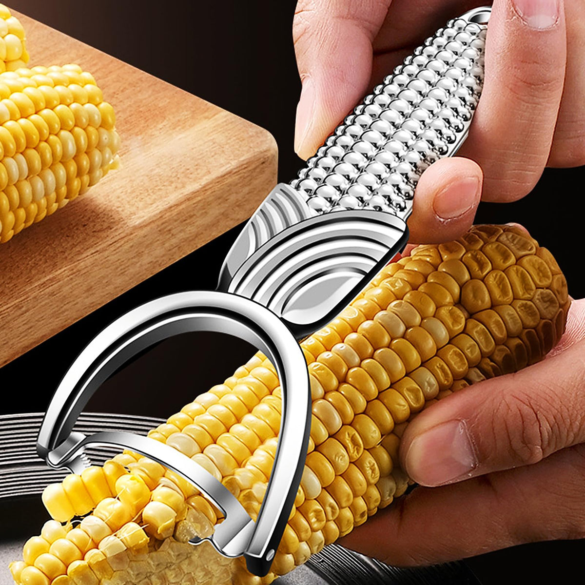 Maxjoy Corn Peeler & Cob Stripper, Stainless Blade for Corn on the Cob