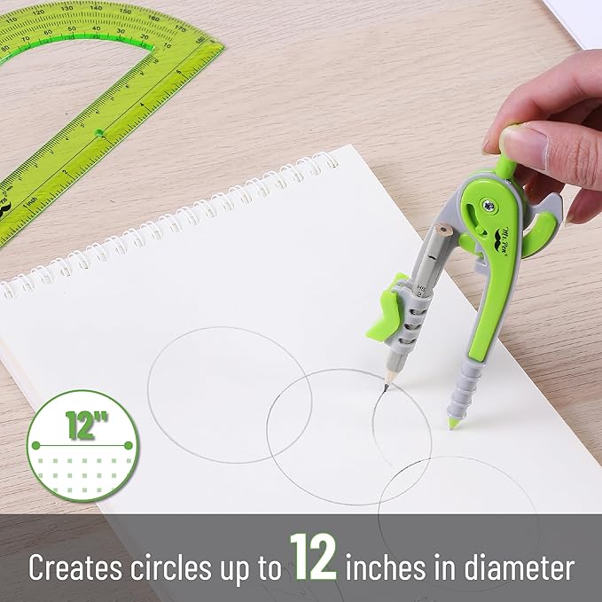 Mr. Pen- Compass and Protractor Set, Math Compass for Geometry and Drawing