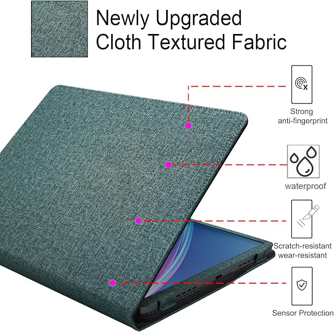 Hand Strap Case for 10.1 TCL TAB 10 Gen 4 (Model: 8483A) Tablet PU Leather Bidirectional Multi-Angle Stand Cover with Auto Sleep &amp Wake/Elastic Pen Holder (Black)