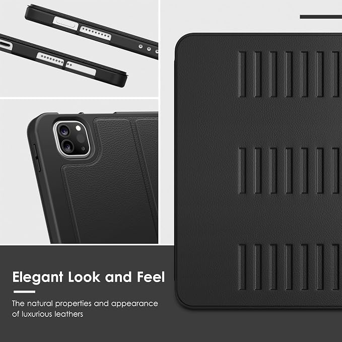 VIKESI Case for iPad Pro 11 inch (M5/M4) 2025/2024Multiple Angles Magnetic Stand CoverShockproof BackPencil Holderand Auto Sleep/WakeBlack