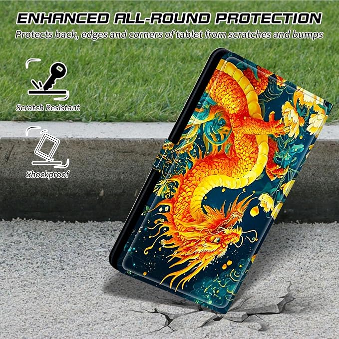 for Walmart Onn 10.1 2024 Onn 10.1 Gen 4 Universal Tablet Case 360 Degree Rotating Kickstand Protective Stand Case with Multiple Viewing PU Leather Shell Case Black Book Cat
