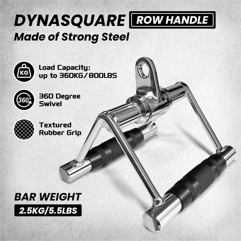 DYNASQUARE Tricep Press Down Cable Machine Attachment, Heavy Duty Solid Steel Body Training Lat Pulldown Home Gym Accessories, Double D Row Handle, V Bar, Ankle Straps, Tricep Rope, Pull Down Bar