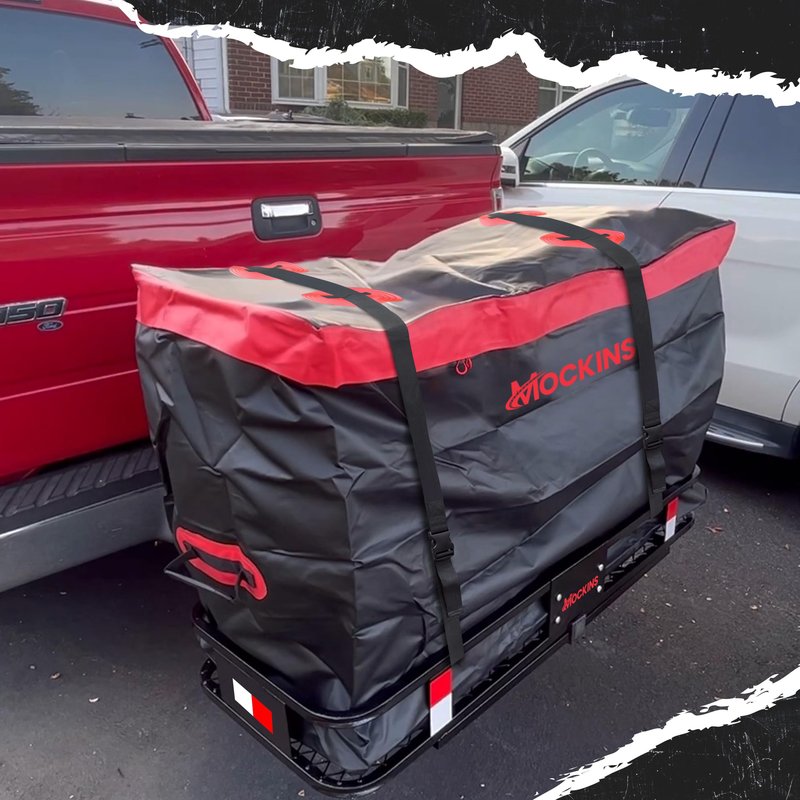 Mockins 15 Cu Ft Trailer Hitch Cargo Carrier Bag with 4 Packing Cubes