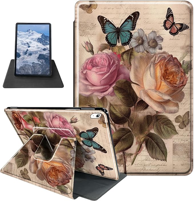 Astronaut Mushrooms Pattern Case for iPad 10.2 iPad 9th Generation 2021/ iPad 8th Generation 2020/ iPad 7th Generation 2019360 Degree Rotating Stand Protective Cover with Auto Sleep/Wake