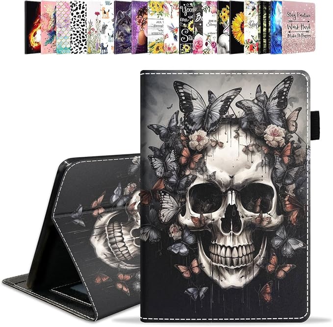 Case for Amazon Kindle Fire HD 10 Tablet 10.1 (9th/7th Generation 2019/2017 Release) - PU Leather Folio Case with Smart Auto Wake/Sleep African American Girl