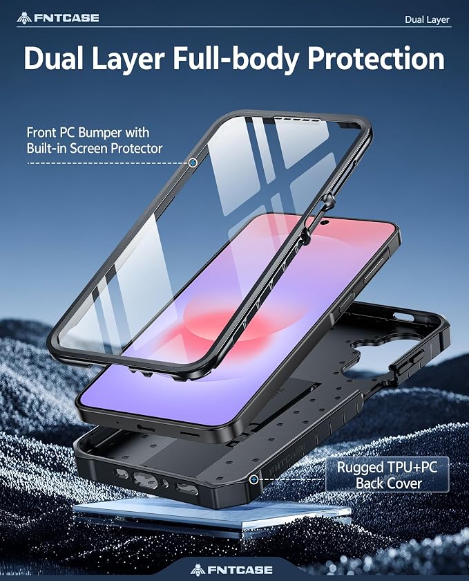 FNTCASE for 11 Pro XL Case Rugged Kickstand 2 Front Frames Black | Built-in Screen Protector 20FT Military-Grade Drop Protection Rugged Heavy Duty Shockproof Full Body Protective Cover