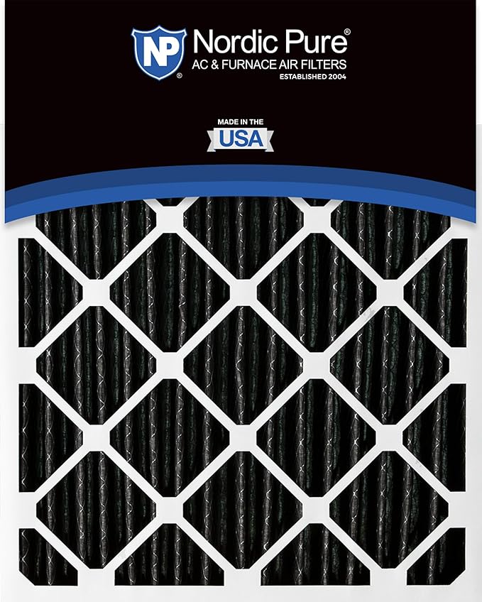 Nordic Pure 16x20x4 Pleated Air Filter MERV 12 Pleated + Carbon 2 Pack