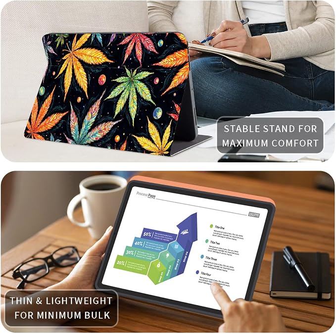 Case for Kindle Fire HD 10 &amp 10 Plus Tablet 10.1 (13th/11th Generation 2023/2021 Release) Lightweight Slim PU Leather Adjustable Multi-Angle Smart Shell Cover with Auto Wake/SleepA Flowers Art