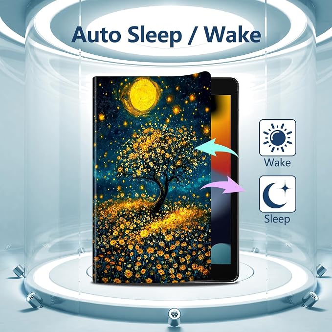 Case for iPad 9th/ 8th/ 7th Generation for iPad 10.2 inch Case 2021/2020/2019 Slim PU Leather Multiple Viewing Angles Smart Stand Shell Cover Auto Wake/Sleep for iPad 10.2Alpaca Art