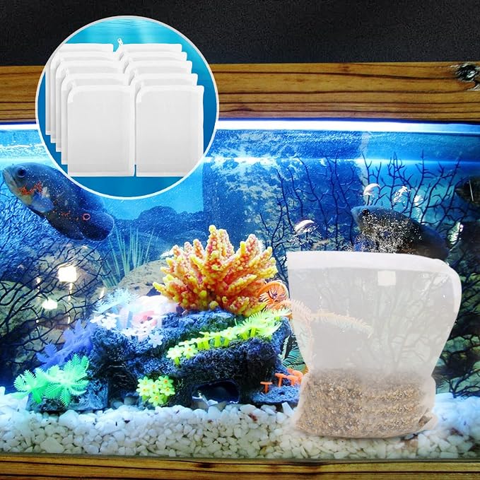 Segarty Aquarium Filter Bags High Flow, 10 Pack 0.15mm Mesh Bag 7.7 x 6 Inch