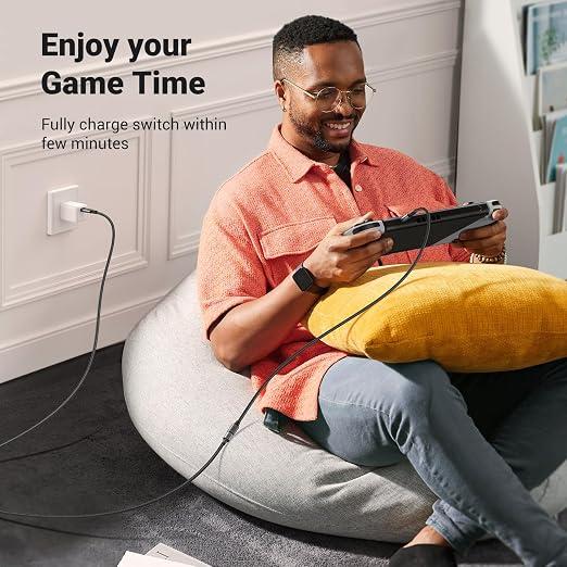 UGREEN USB C Extension Cable 1.5FT Nylon USB C Male to Female Extender Charging &amp Transfer Type C Extension Cable Compatible with PSVR2/Macbook/iPad/USB C Hub/Magsafe Charger/iPhone 15 | USB 3.2