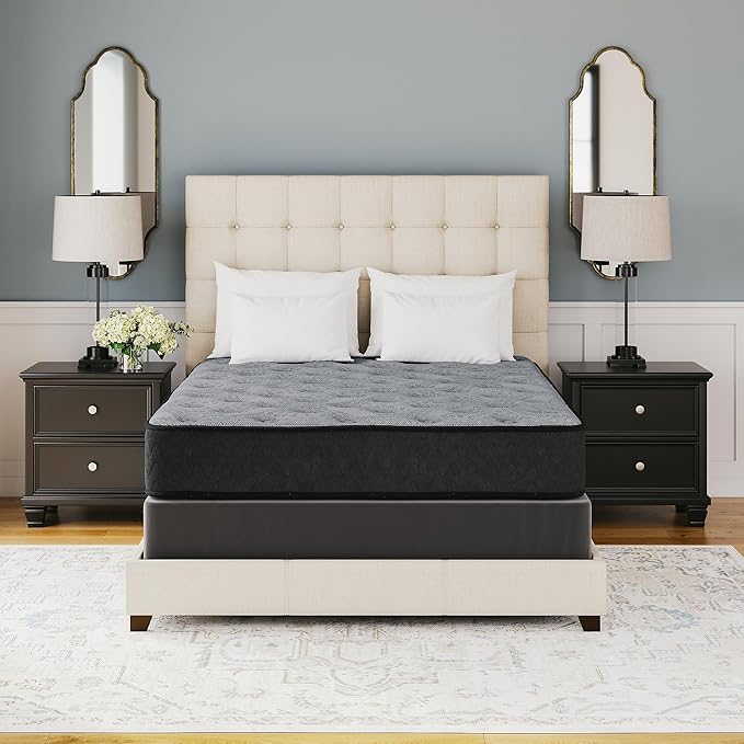 Signature Design by Ashley King Size Comfort Plus 10 Inch Hybrid Mattress with Lumbar Support Gel Memory Foam, Fiberglass Free, Mattress In A Box
