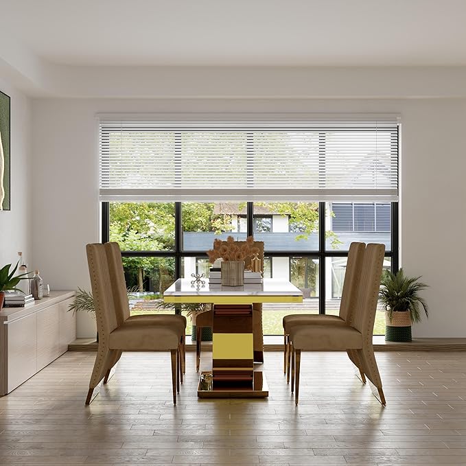 AUZ Dining Chairs with Nail Head Trim, Modern Velvet Upholstered Dining Room Chairs in Lovely Color with Polished Gold Stainless Steel Legs, Set of 6