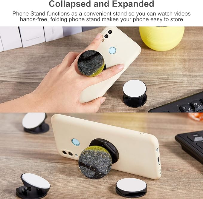 30 Pack Blank Phone Grip Holder Expandable Phone Grip StandBlack