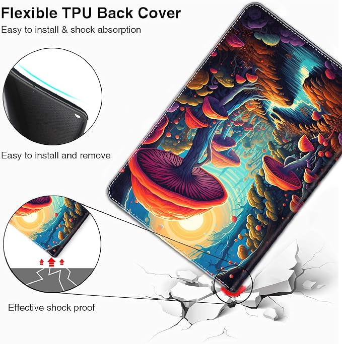 Case for iPad A16 11th Gen 11 Inch (2025) 10th Gen 10.9 Inch (2022) Model A3354 A3355 A3356 A2696 A2757 A2777 ，Slim Fit Standing Cover with Auto Sleep/Wake，Frog Playing Guitar
