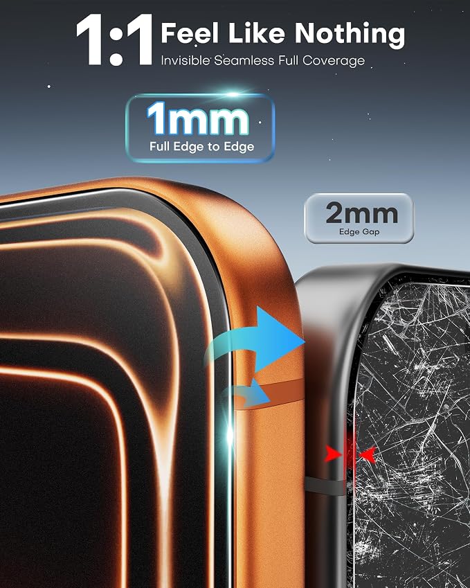 OMOTON 2+2 Pack Matte Screen Protector for iPhone 17 Pro 6.3 Inch 2025 Matte Layer Film with Camera Lens Protector Tempered Glass with Easy Installation Tool Anti-glare Smooth Touch Feel as Silk