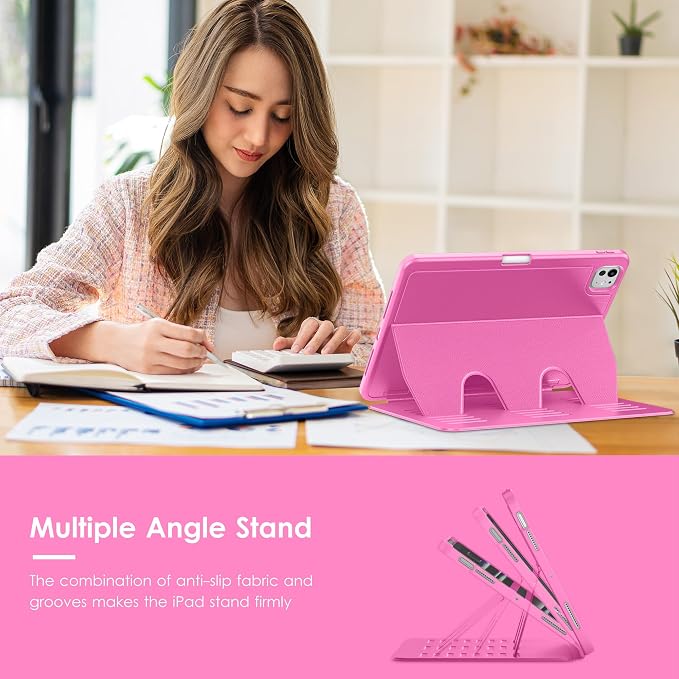 VIKESI Case for iPad Pro 11 inch (M5/M4) 2025/2024Multiple Angles Magnetic Stand CoverShockproof BackPencil Holderand Auto Sleep/WakeBlack