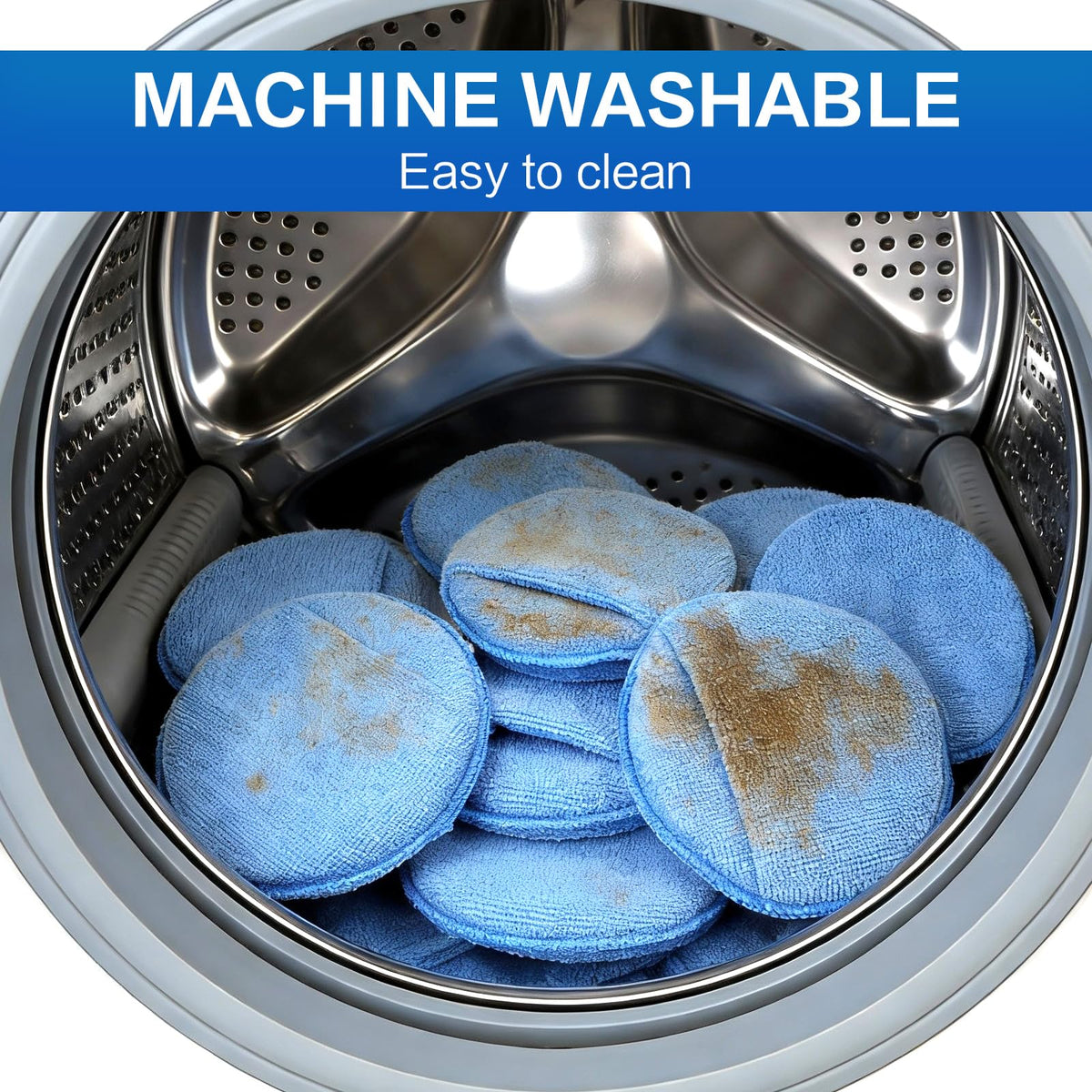 FONASONIC 6 Pack Microfiber Wax Applicator Pads, Car Wax Applicator with Finger Pocket, Detail & Polishing Foam Pad for Car Cleaning and Best Polishing (5 inch)