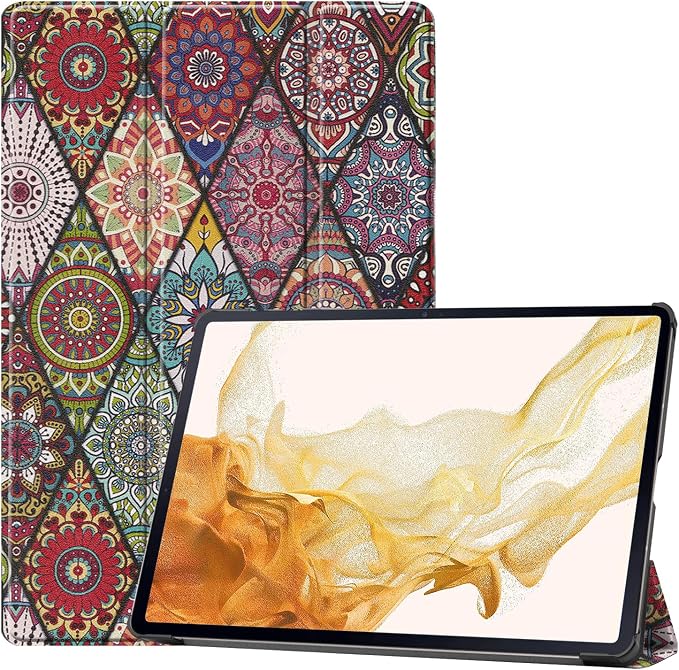 Gylint Folio Case for Samsung Galaxy Tab S9+ 2023Mandala | Models: SM-X810/X816/X818 Ultra-Thin PU Leather Smart Cover Pattern: Mandala