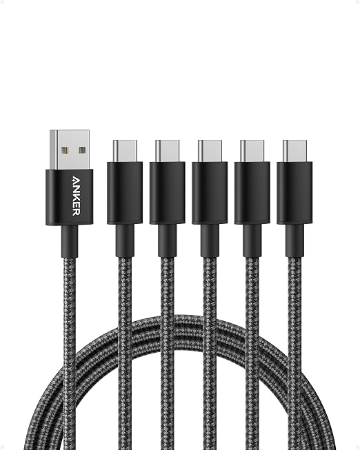 Anker Cable [2 Pack 10ft] USB A to USB C Cable for iPhone 17 SeriesSamsung Galaxy S10 S10+ LG V30 Beats Fit Pro and More (Black).