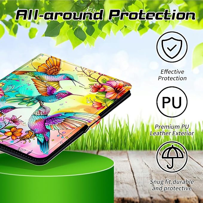 for Walmart Onn 10.1 2024 Onn 10.1 Gen 4 Universal Tablet Case 360 Degree Rotating Kickstand Protective Stand Case with Multiple Viewing PU Leather Shell Case Black Book Cat