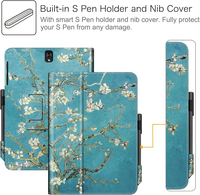 Fintie Folio Case for Samsung Galaxy Tab S3 9.7 2017 Blossom | Corner Protection Vegan Leather S Pen Holder Auto Sleep/Wake