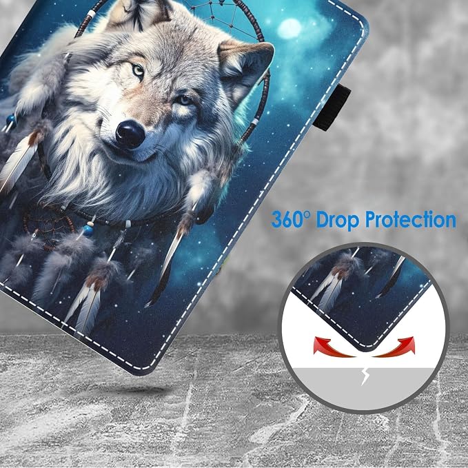 Case for Amazon Kindle Fire HD 10 Tablet 10.1 (9th/7th Generation 2019/2017 Release) Slim Folding Stand Folio Cover with Card Slot &amp Auto Wake/Sleep - African American Girl