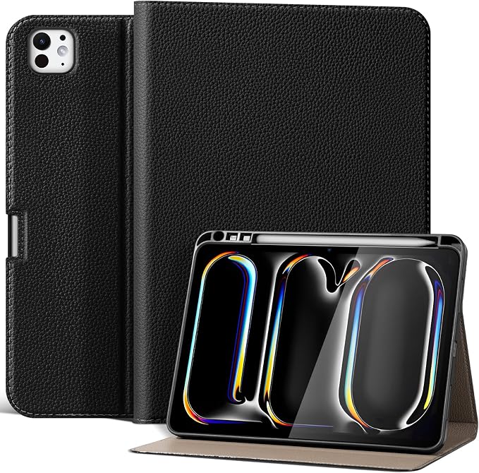 iPad Pro 11 Inch Case Black | 4th/3rd/2nd/1st Gen (2022-2018) Folio Cover Multi-Angle Stand Apple Pencil Holder Auto Sleep/Wake