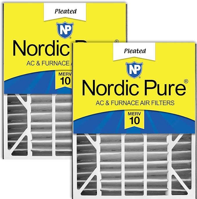 Nordic Pure 20x25x5 Air Bear AC Filter Replacement MERV 10 Pleated + Carbon 2