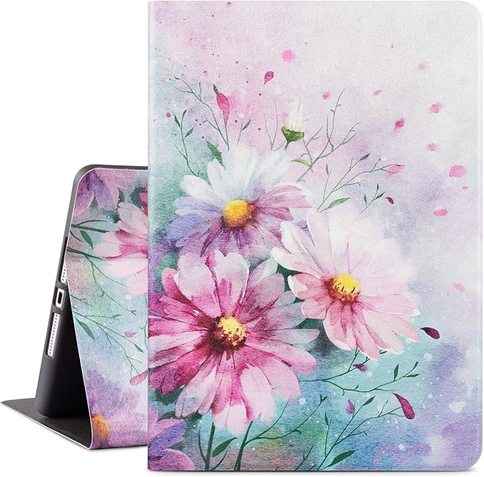 Vimorco for iPad 10.2 Case 9th Generation Cover Flower Cats for iPad 9th/8th/7th Generation Case Slim Soft Rubber Back Adjustable Stand Auto Wake/Sleep Smart Black Cat