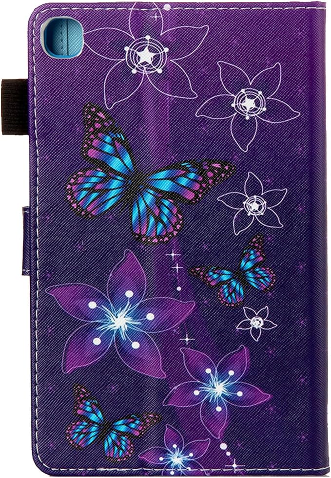 for Galaxy Tab A 8.4 Case 2020 Model (SM-T307/T307U) with Pencil Holder Pockets Multi-Angle Viewing Folio Stand PU Leather Shockproof TPU Cover for Samsung Tab A 8.4 T307 Black Rose Flower
