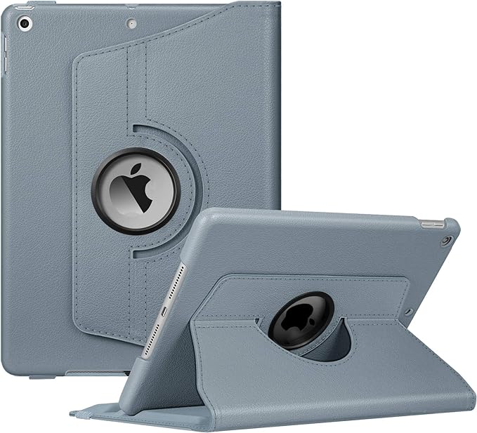 Fintie 360° Rotating Case for iPad 9th / 8th / 7th Generation 10.2 Inch | Swivel Stand Portrait &amp Landscape Viewing Shockproof Cover with Pencil Holder Auto Wake/Sleep Aqua Wave