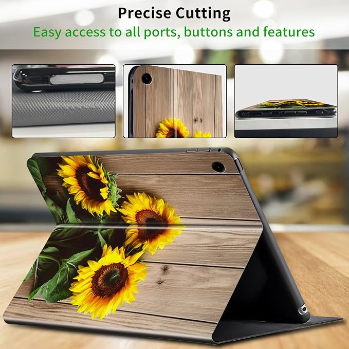Case for Samsung Galaxy Tab A9 Plus 2023/A11 Plus 2025 11 inch Lightweight Protective PU Leather Smart Stand Cover with Auto Wake Sleep Tablet Case Cover - American Flag &amp Fish