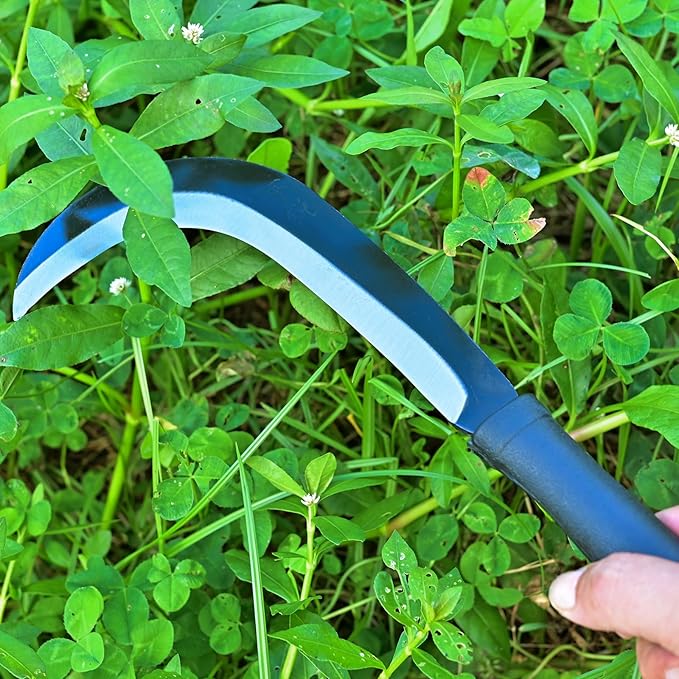 Sickle, Machete,Clearing Sickle,Weed Removal&Grass Clearing,Magnetic Long Handle,Compact&Portable Gardening&Farming,Soft Rubber Handle…