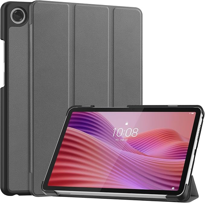 Smart Case for Lenovo Tab One / K9 8.7 Inch 2025 TB305XU/TB305FU Lightweight Trifold Stand Cover Auto Wake Sleep Blackish Green