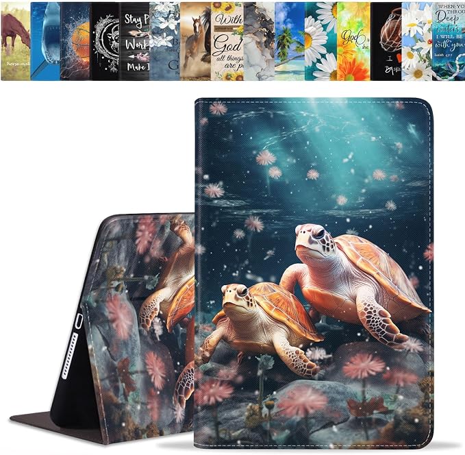 Case for Samsung Galaxy Tab A 8.0 2019 (SM-T290/T295/T297) Slim Lightweight PU Leather Stand Cover with Auto Wake/Sleep for Galaxy Tab A 8.0 Inch Abstract Watercolor Art Dogs
